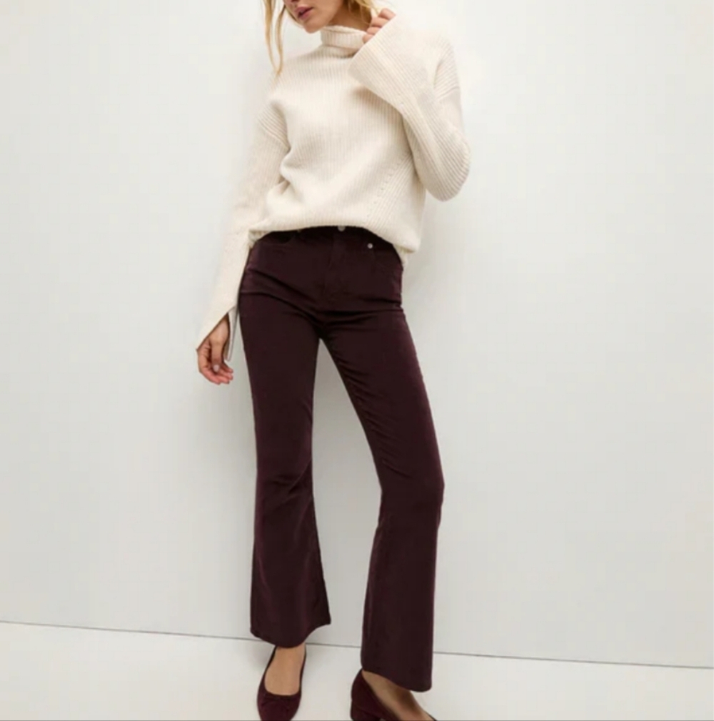 Veronica Beard Plum Carson Ankle Flare Cord Size 30 MSRP $278 BNWT